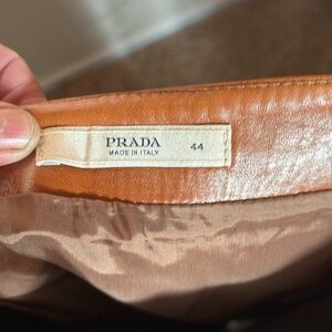 Prada Tan Textured Pencil Skirt